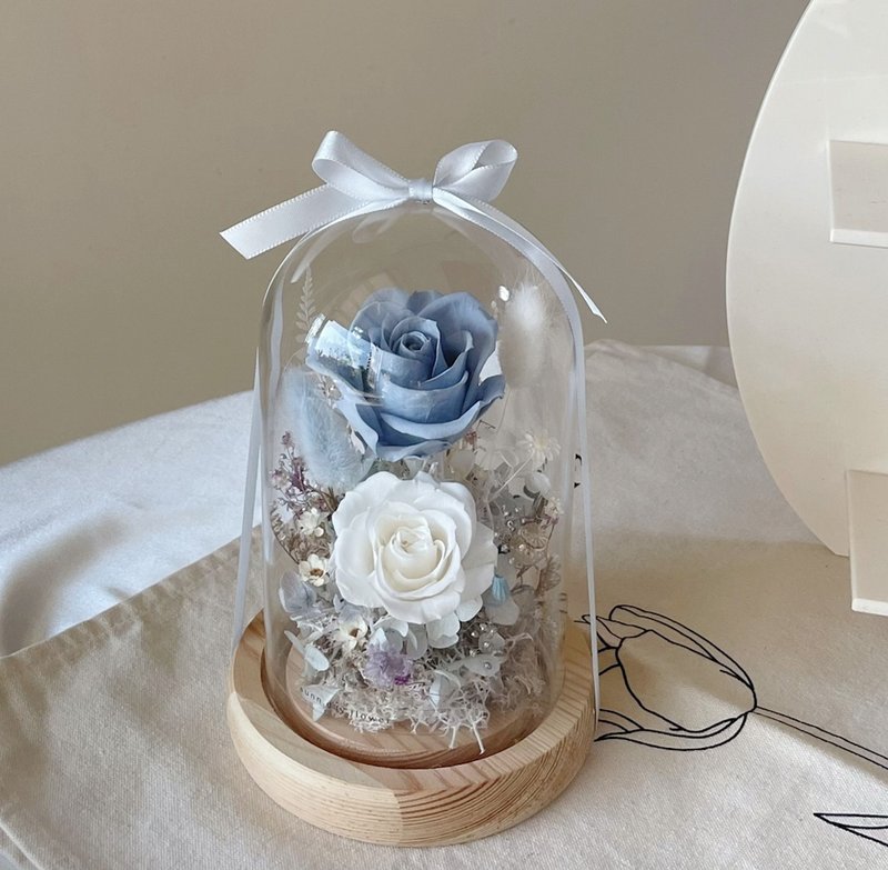 【永生玻璃花盅】情人节 生日礼物 永生花 玻璃盅罩 永生玻璃花盅 - 干燥花/捧花 - 植物．花 