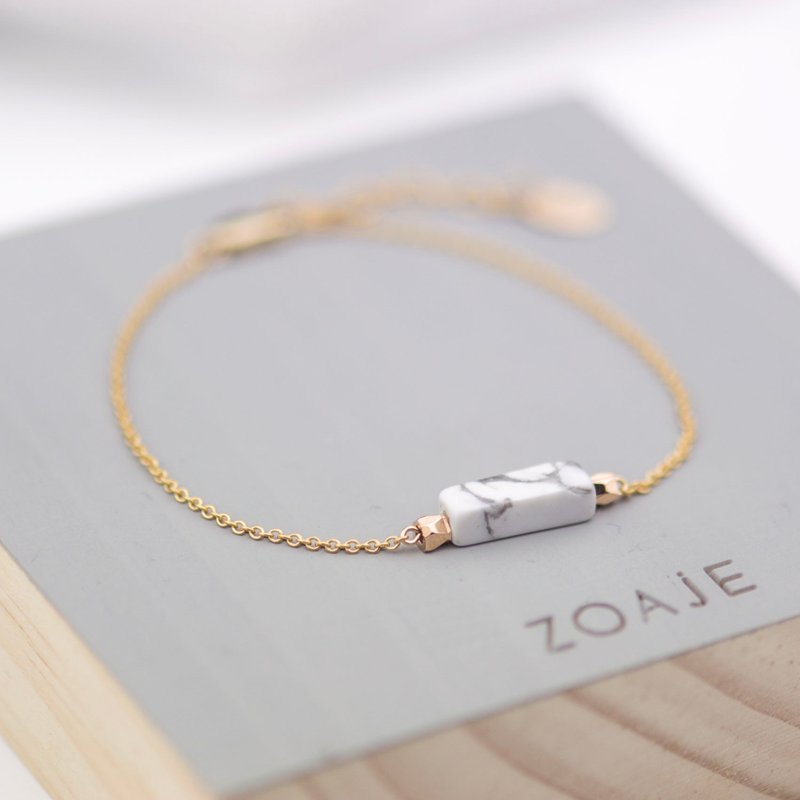 Zoaje ICELAND手链 14k注金 白松石 简约 - 手链/手环 - 其他金属 金色