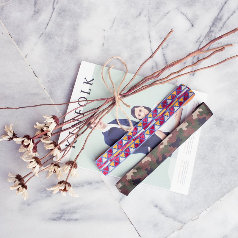 军事少女 / 图腾 迷彩 / 织带型 弹性发带 - 发带/发箍 - 棉．麻 