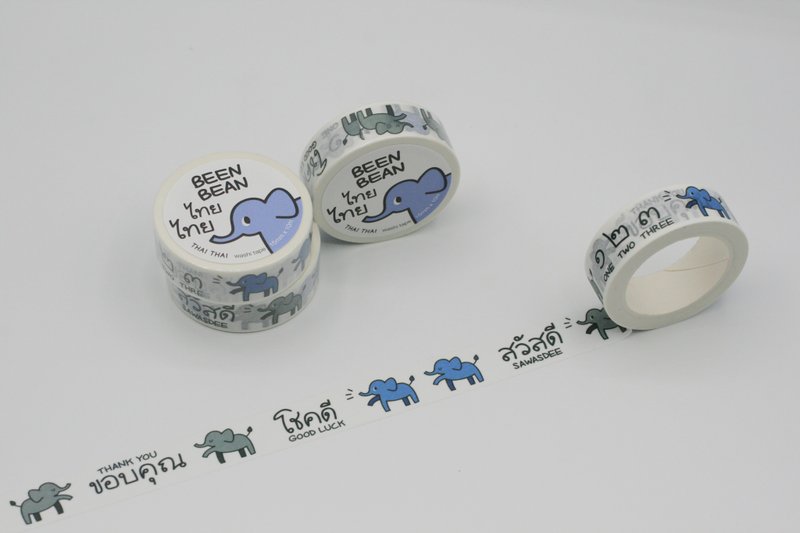 Thai Thai washi masking tape (15mm x 10m paper tape) - 纸胶带 - 纸 多色