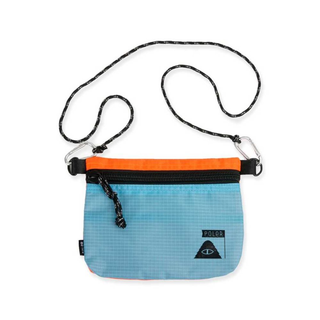日本限定 POLER STUFFABLE POUCH  2023新版轻便袋收纳包 橘.蓝 - 侧背包/斜挎包 - 尼龙 多色