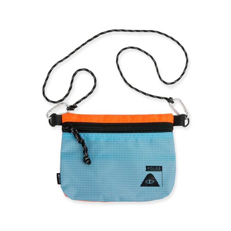 日本限定 POLER STUFFABLE POUCH  2023新版轻便袋收纳包 橘.蓝 - 侧背包/斜挎包 - 尼龙 多色