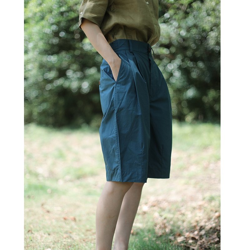 KOOW  日本棉质百慕大中裤 可调节腰围花苞廓形短裤 - 女装短裤 - 棉．麻 