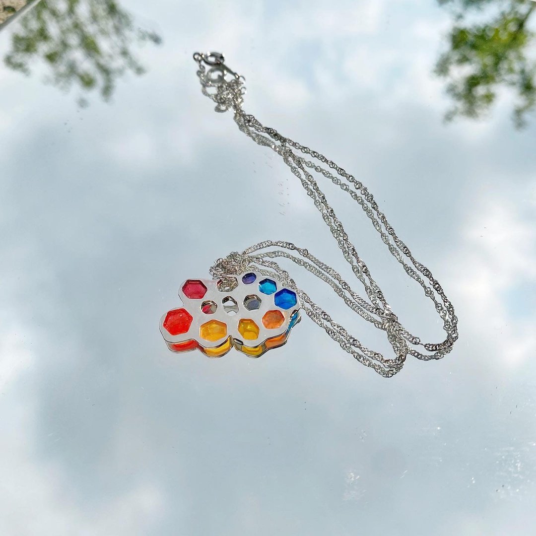 Rainbow cloud 项链 - 项链 - 银 银色