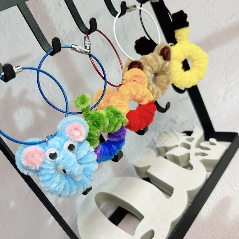 【手工订制】毛根甜甜圈钥匙圈【加固版】 - 钥匙链/钥匙包 - 其他材质 