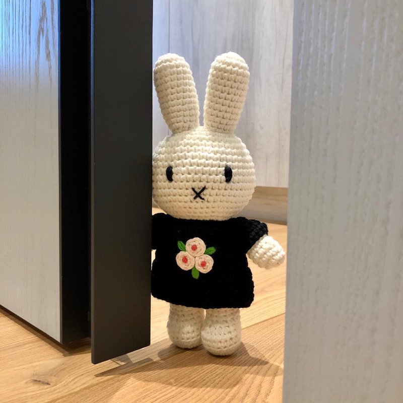 荷兰 Just Dutch | Miffy 米飞兔和她的国家博物馆洋装 - 玩偶/公仔 - 棉．麻 黑色