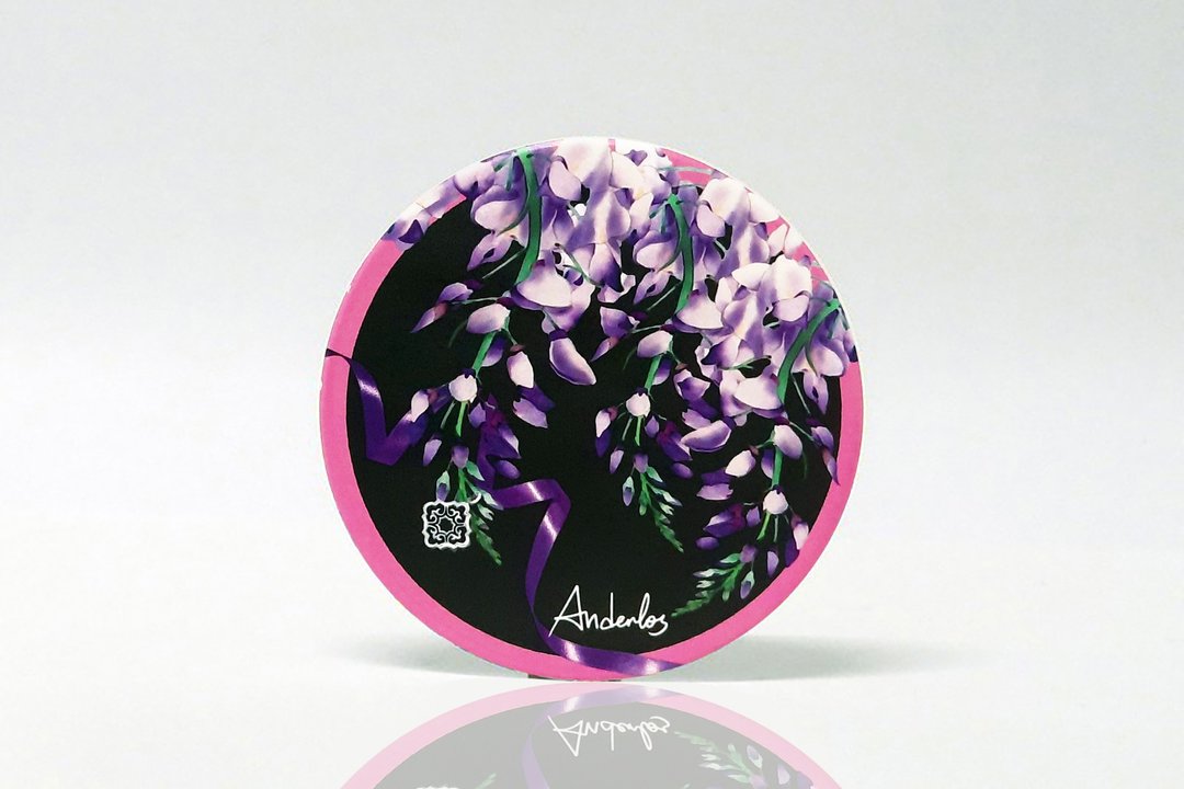 ANDERLOS 安德罗斯/紫藤花/印花/手绘/设计师/圆形/吸水/杯垫 - 杯垫 - 陶 紫色