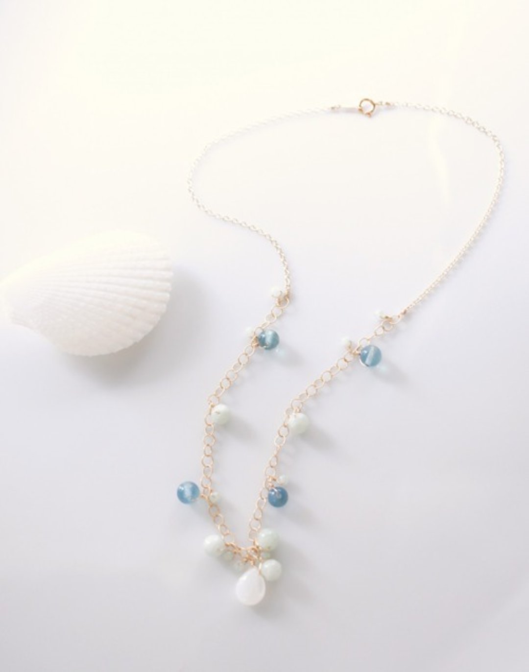 Burmese jade and fluorite necklace Sylvaine - 项链 - 宝石 多色