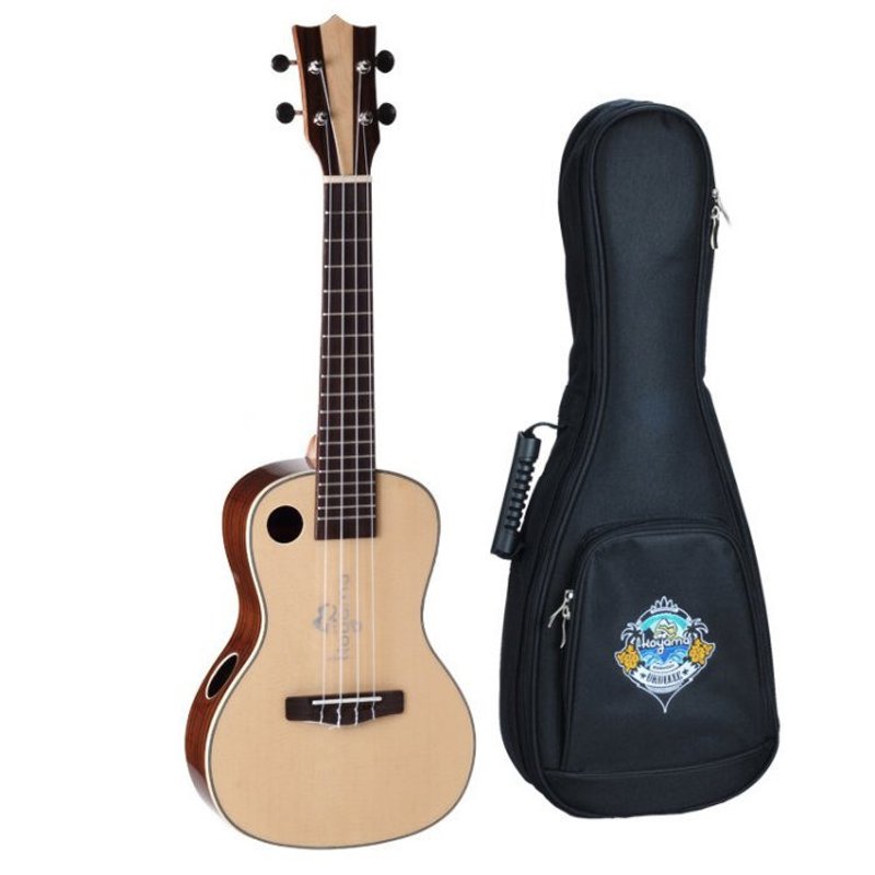 KYM-C200 23寸乌克丽丽 云杉单板玫瑰木侧背 侧肩音孔系列 Solid Spruce Concert Ukulele - 吉他/乐器 - 木头 咖啡色