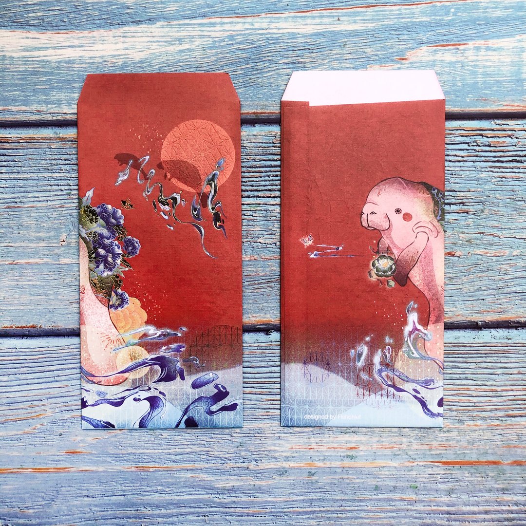 【预购】海牛烫金红包袋 一组6入 - 红包/春联 - 纸 红色
