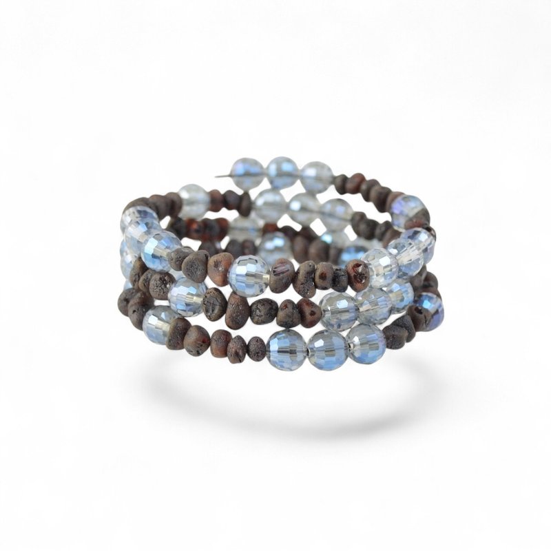 女士天然疗愈琥珀珠手链 VV53 - 手链/手环 - 宝石 多色