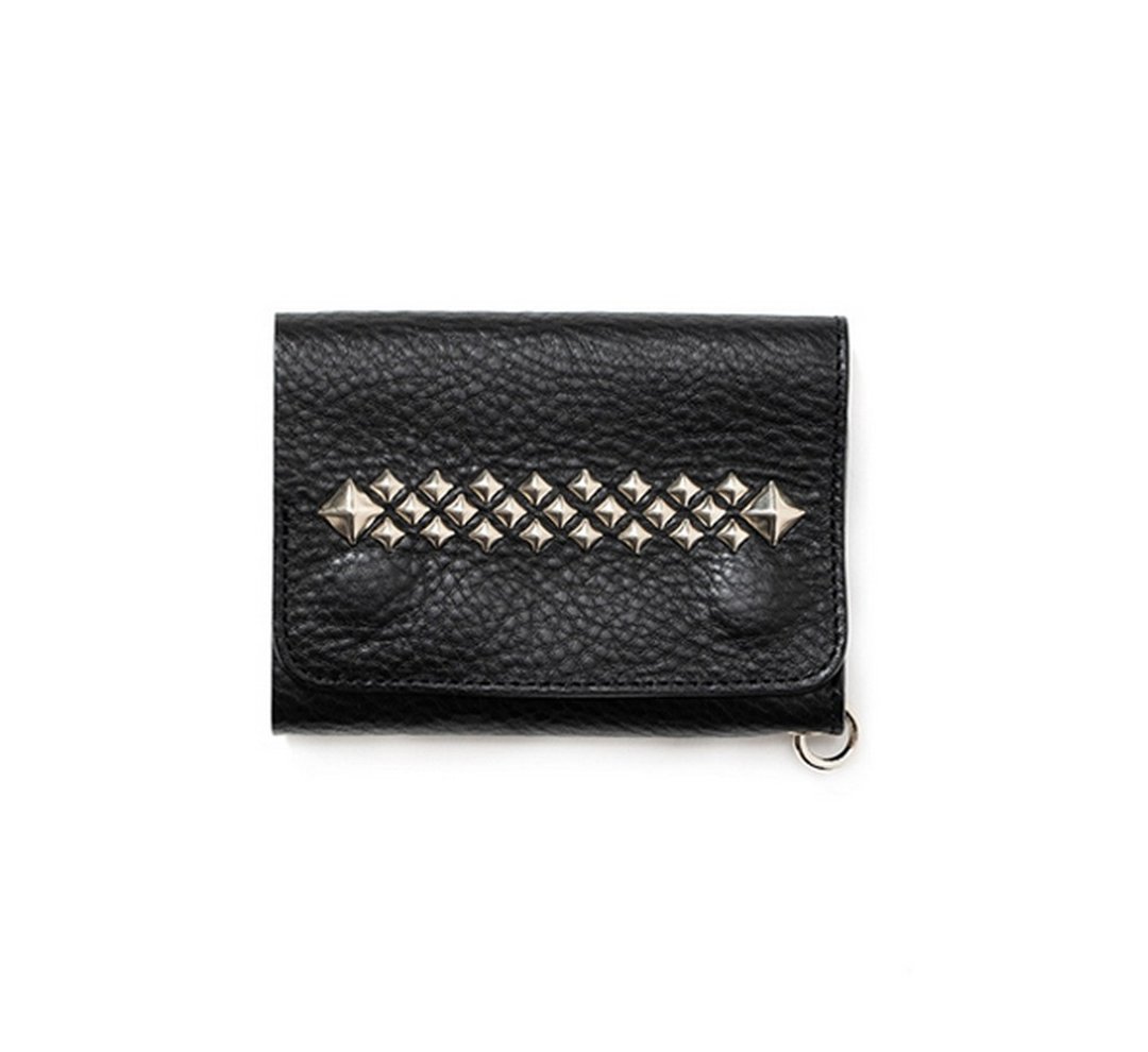Calee Studs Leather Flap Half Wallet三折半短钱夹 - 皮夹/钱包 - 其他材质 黑色