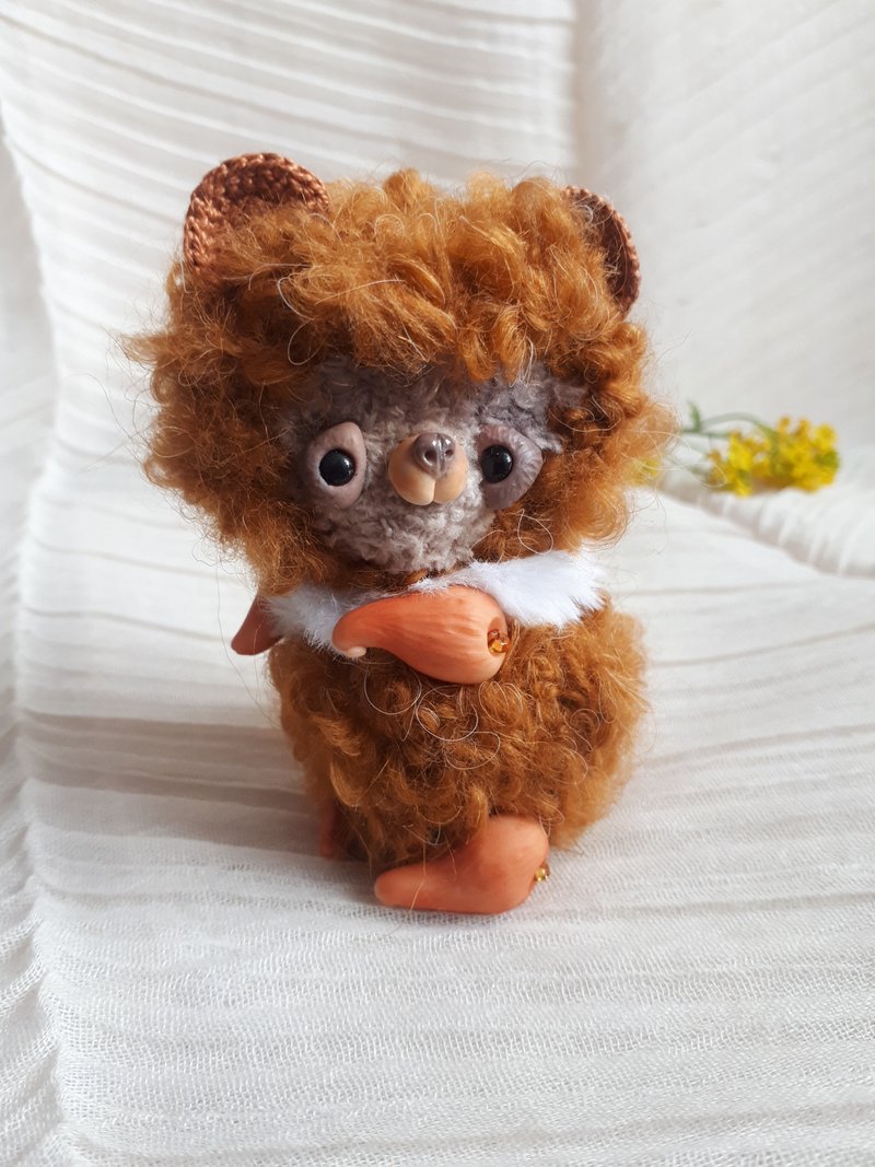 Chubby Bear Teddy Bear Plush Stuffed Animal Collection Cute Figurine - 玩偶/公仔 - 其他材质 咖啡色