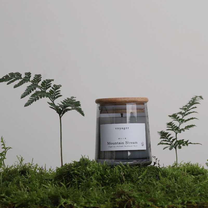 木三 | 深山小溪 天然精油香氛蜡烛 | voyager - 蜡烛/烛台 - 玻璃 灰色
