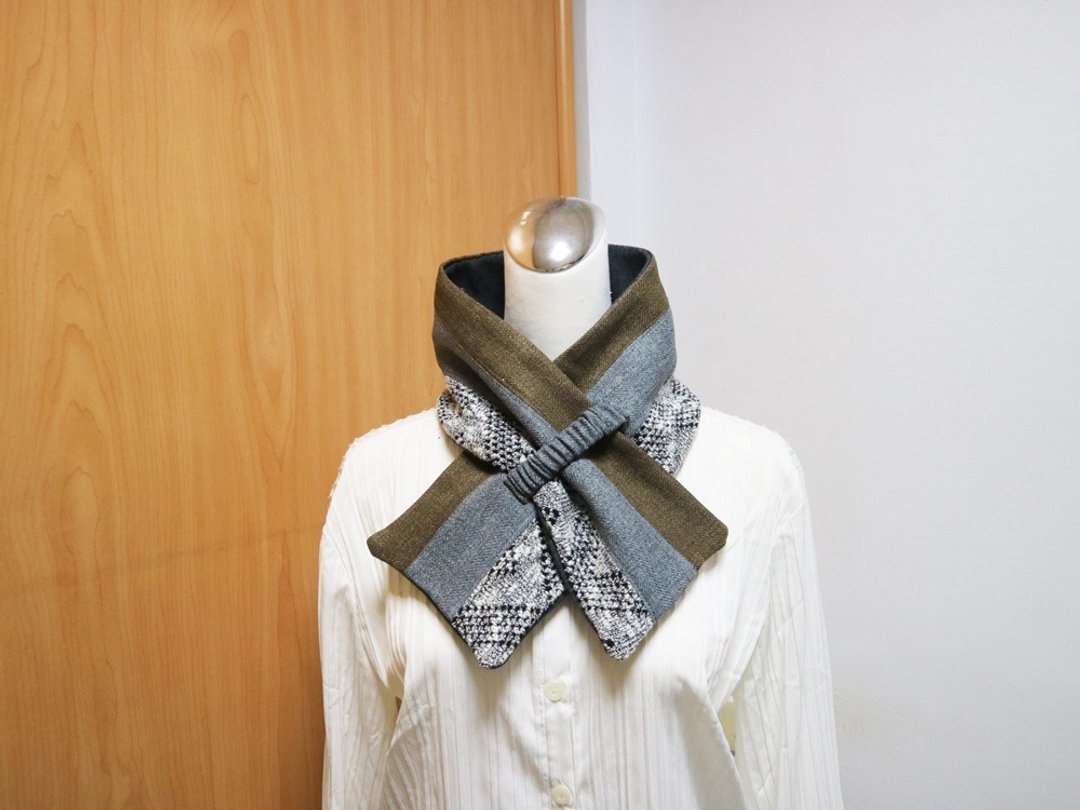 拼接可调式短围巾.scarf 保暖围脖 双面双色 大人.小孩均适用 - 围巾/披肩 - 其他材质 