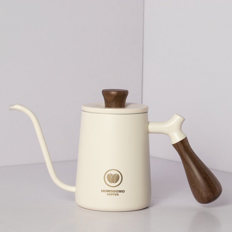 【好事多磨】胡桃木手冲咖啡壶600ml-304不锈钢(白) - 咖啡壶/周边 - 不锈钢 白色