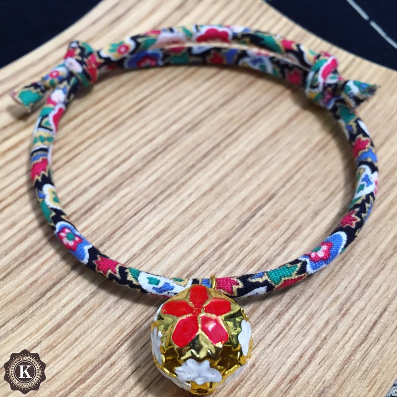 猫狗和风项圈 首轮-可调整长短 日系蓝黑色碎花款 - 项圈/牵绳 - 棉 多色