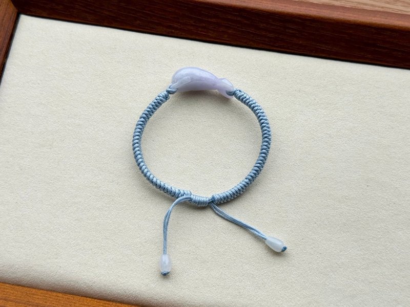 翡翠海豚手环 紫罗兰海豚 编织手链 缅甸玉 手工制作 - 手链/手环 - 玉石 