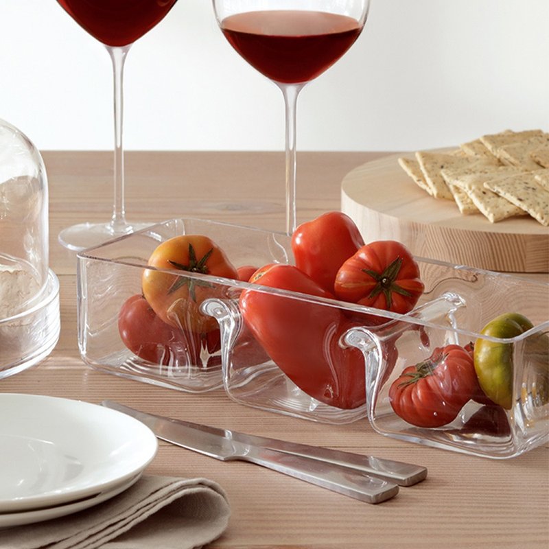 【LSA】SERVE分隔钵-长方形 - 盘子/餐盘/盘架 - 玻璃 透明