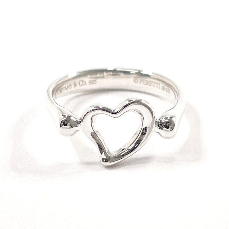 【日本直运 美品中古】9.5号 蒂芙尼 TIFFANY&Co. 戒指 镂空心形 艾尔莎・佩雷蒂 - 戒指 - 纯银 银色