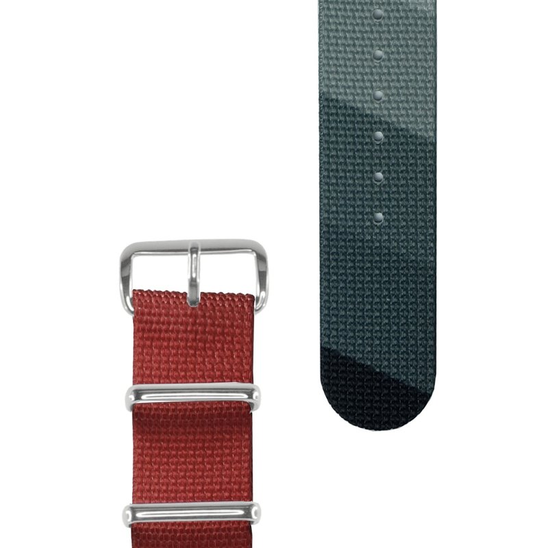 HYPERGRAND军用表带 - 22mm - PULSE RED 赤红光影 (银扣) - 女表 - 其他材质 红色