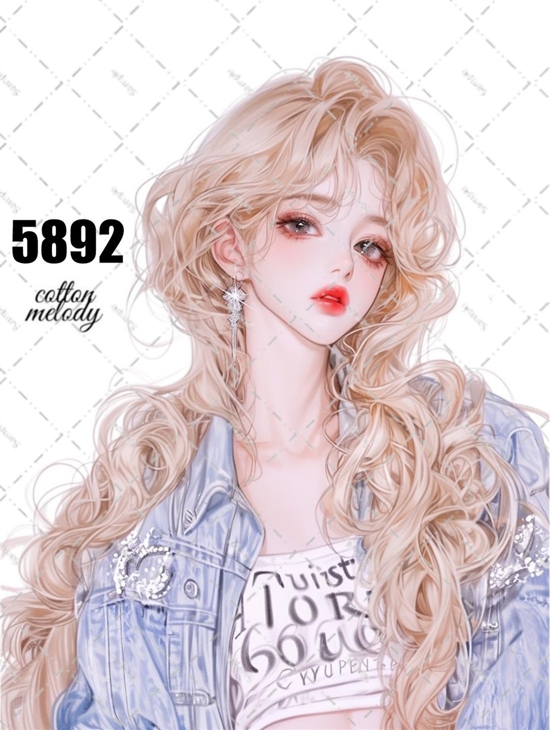 original sticker no.5892 人物贴纸 原创贴纸 人物贴纸 女孩贴纸 原创人物贴纸 - 贴纸 - 纸 