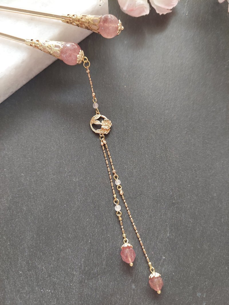 拢云阁－春绫  古典水晶发簪步摇 - 发饰 - 水晶 