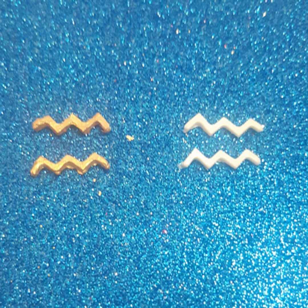 50 PCS WHITE GOLD AQUARIUS ZODIAC SIGN DÉCOR CRAFT CARD MAKING EMBELLISHMENT - 其他 - 粘土 金色