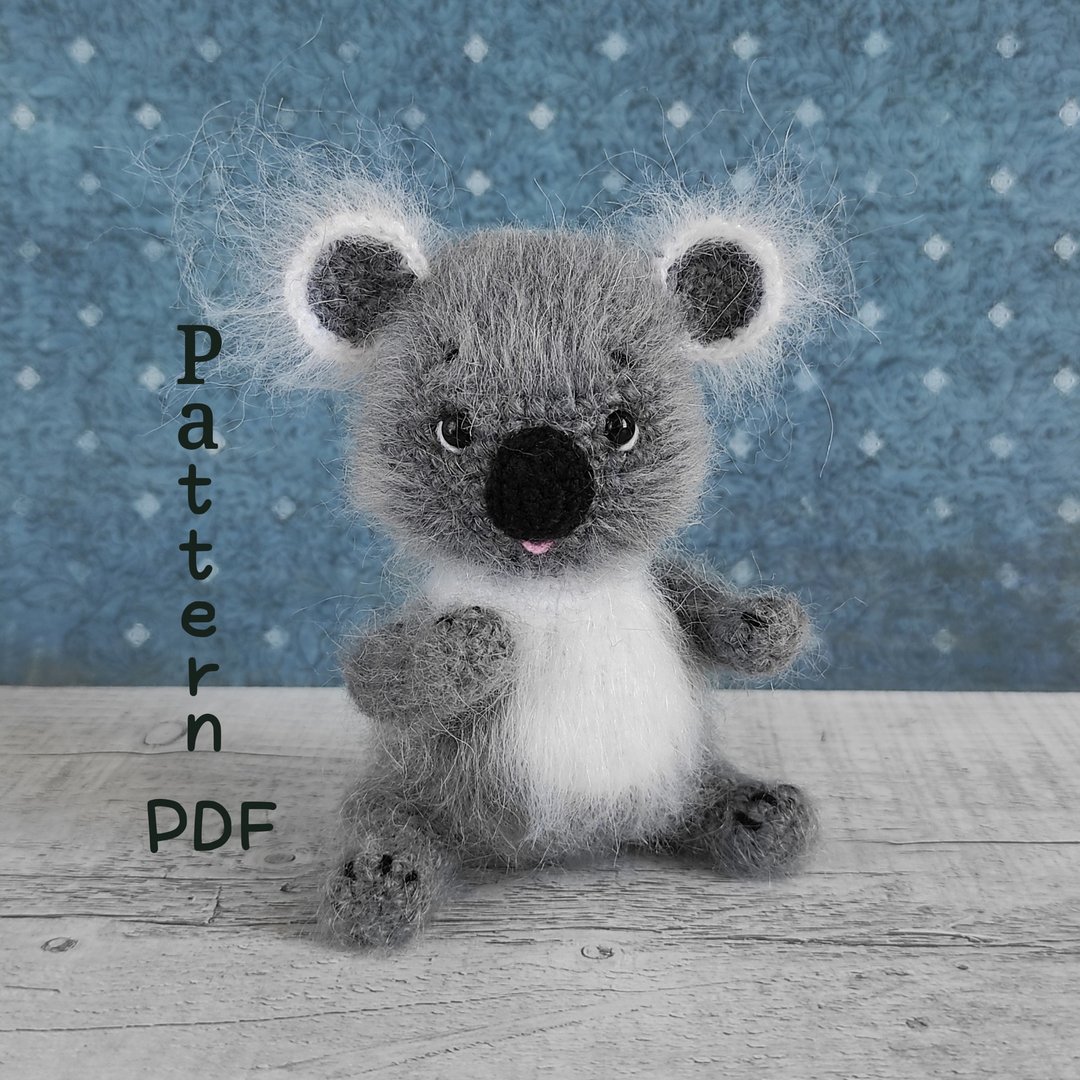 Koala crochet pattern, PDF Digital Download, DIY toy koala - 玩具/玩偶 - 其他材质 灰色