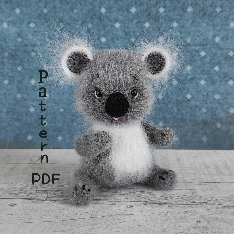 Koala crochet pattern, PDF Digital Download, DIY toy koala - 玩具/玩偶 - 其他材质 灰色