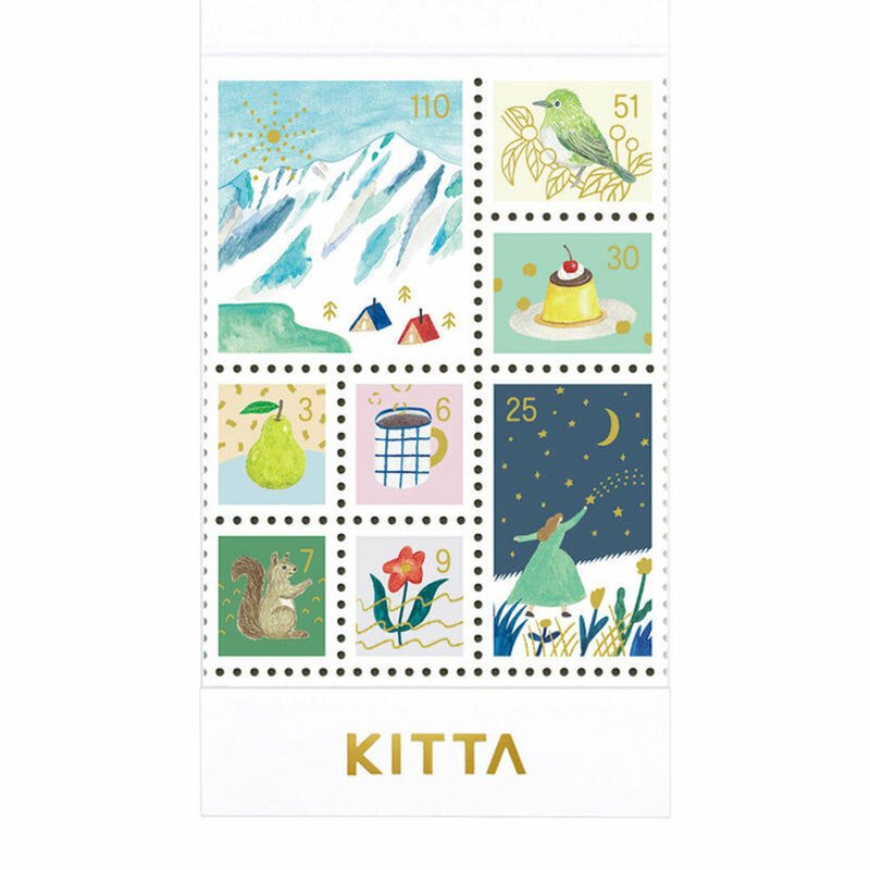 【KING JIM】KITTA和纸胶带 烫金邮票贴纸 收藏3(东出桂奈设计款) - 纸胶带 - 纸 多色