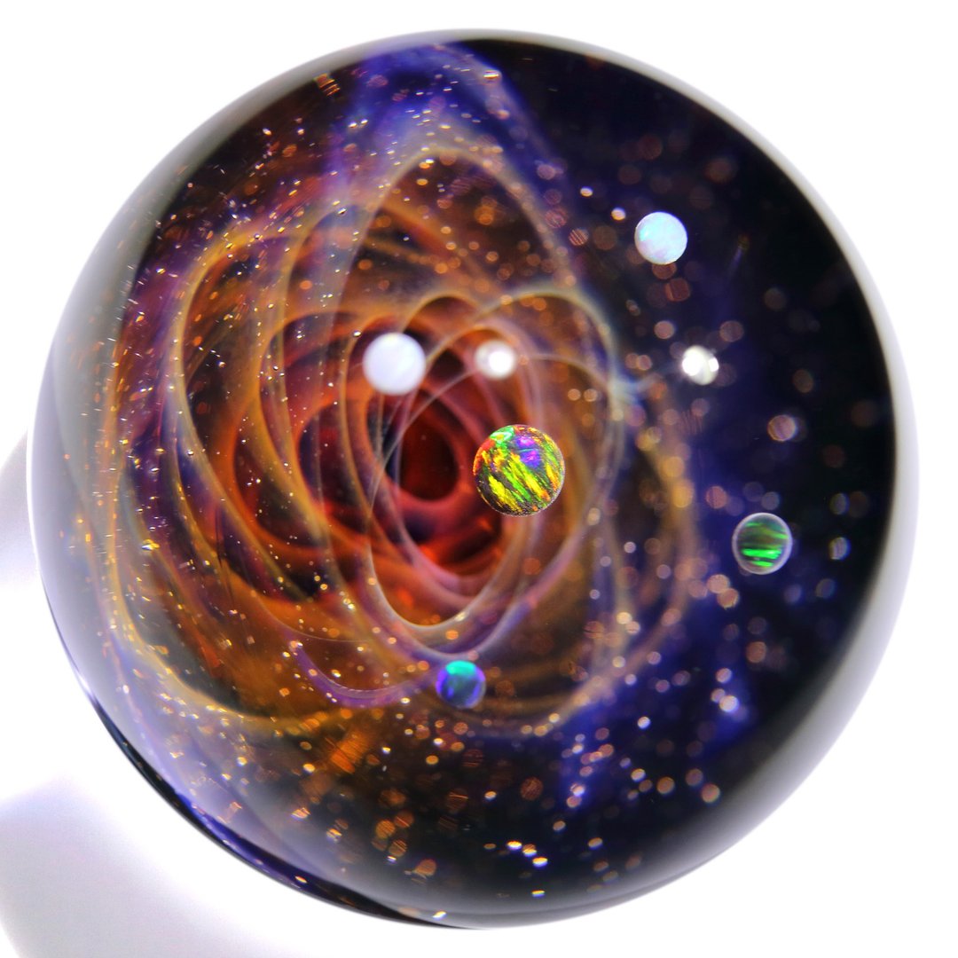 52mm 宇宙玻璃球摆设 no.M197 - 摆饰 - 玻璃 红色