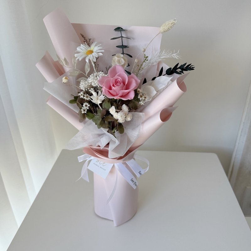 SEE 看见花艺设计|情人节|永生玫瑰 |生日|暮粉恋语不凋花束 - 干燥花/捧花 - 植物．花 