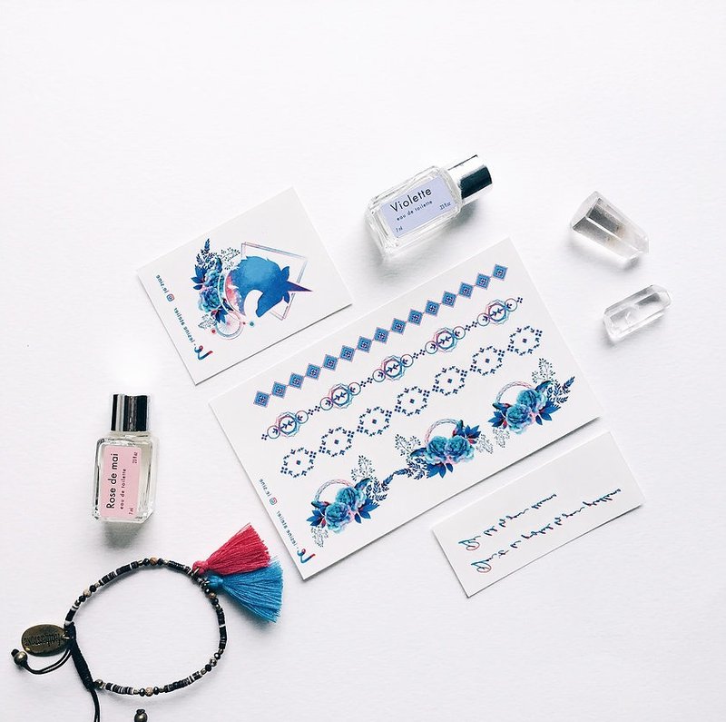 独角兽 梦幻首饰纹身贴纸一套 - 纹身贴 - 纸 多色