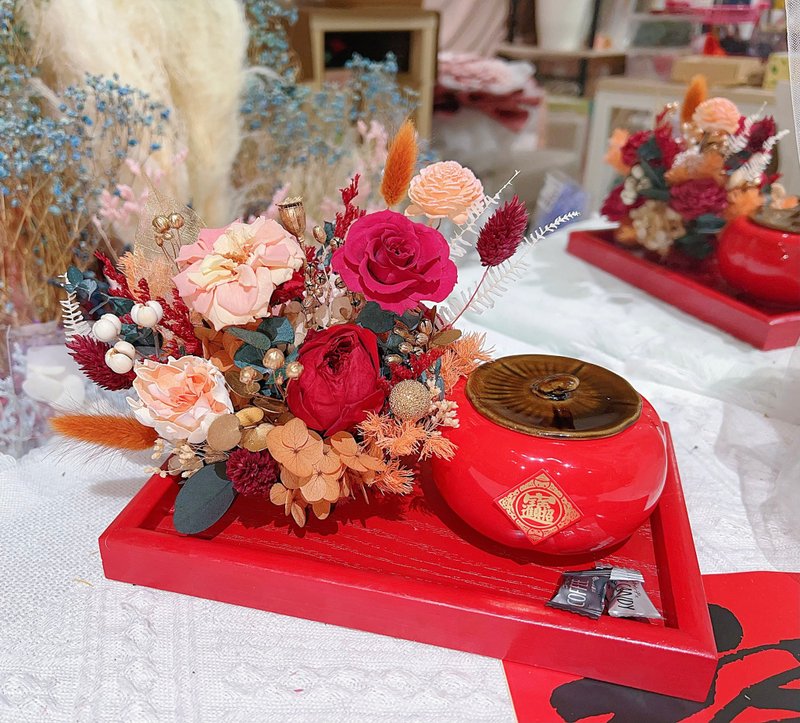 FengFlower 【年节柿糖永生花礼摆设】干燥花/永生花/过年摆设 - 干燥花/捧花 - 植物．花 红色