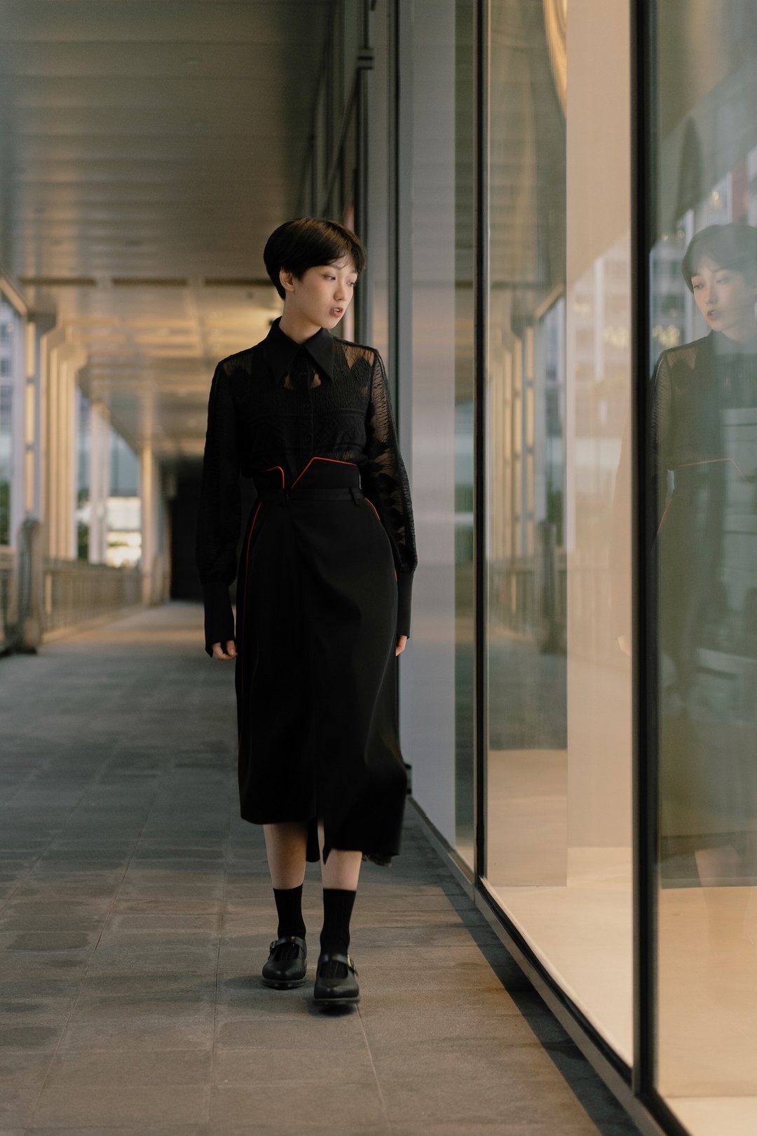 棱角不对衬裙  ASYMMETRICAL SKIRT - 裙子 - 其他人造纤维 黑色