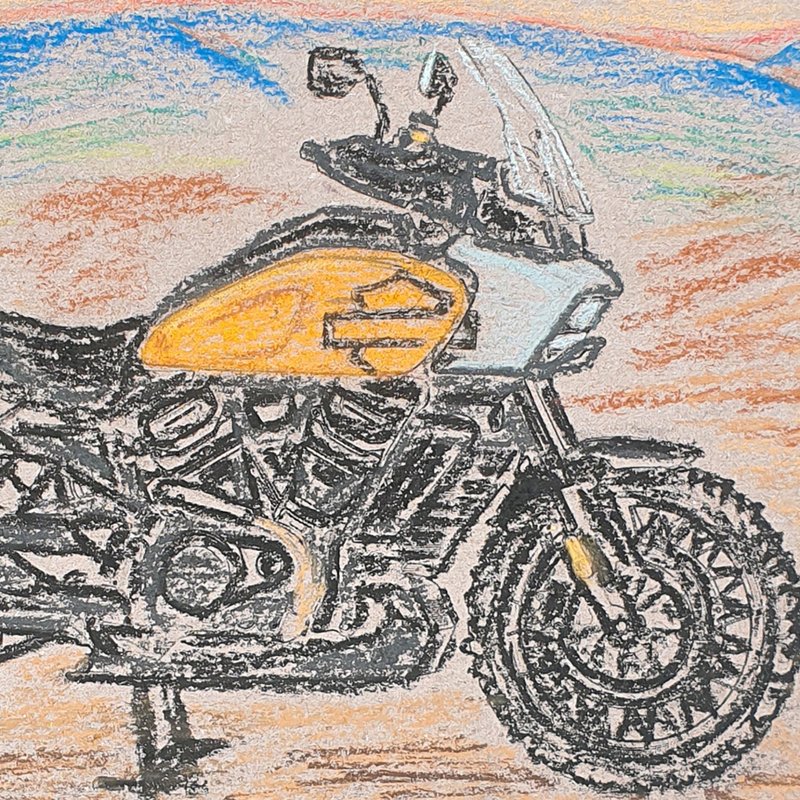 雷戴维森泛美绘画原创艺术摩托车威斯康辛州密尔瓦基 - 海报/装饰画/版画 - 其他材质 卡其色