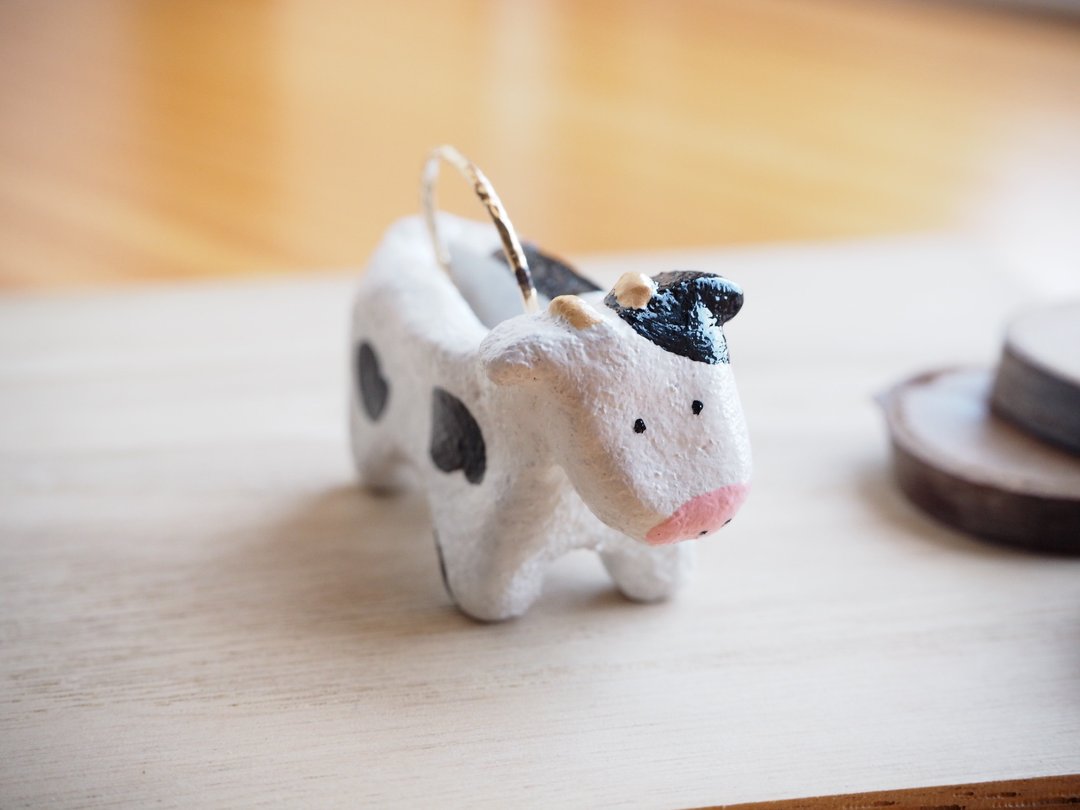 ring stand cow - 其他 - 粘土 白色
