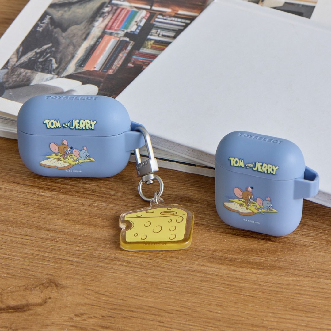 汤姆猫与杰利鼠起司逃跑强悍防摔 AirPods 保护套 (附吊饰) - 耳机收纳 - 塑料 多色