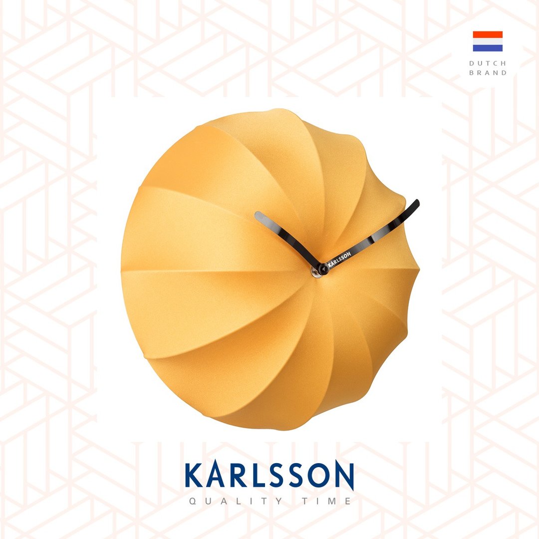 荷兰Karlsson Wall clock Stretch lycra yellow黄色布艺设计挂钟 - 时钟/闹钟 - 其他人造纤维 橘色