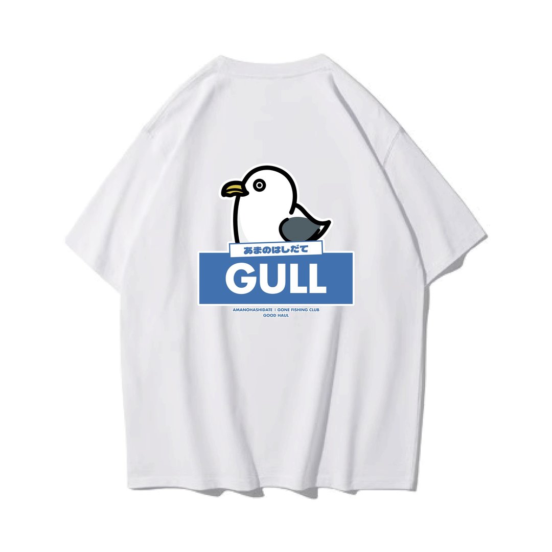 AMANOHASHIDATE SEA GULL 天桥立海鸥 中性短袖T恤 8色男女同款 - 男装上衣/T 恤 - 棉 白色