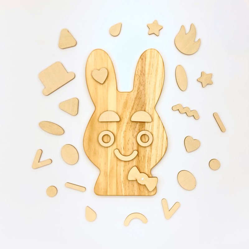 哈哈哈~ 你这是什么表情 !  脸部磁吸玩具 - 玩偶/公仔 - 木头 卡其色