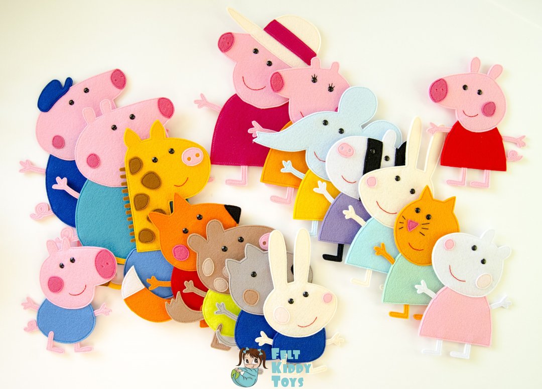 PDF pattern&Tutorial Peppa Pig family and friends from felt - 手工艺教程/工具书 - 其他材质 