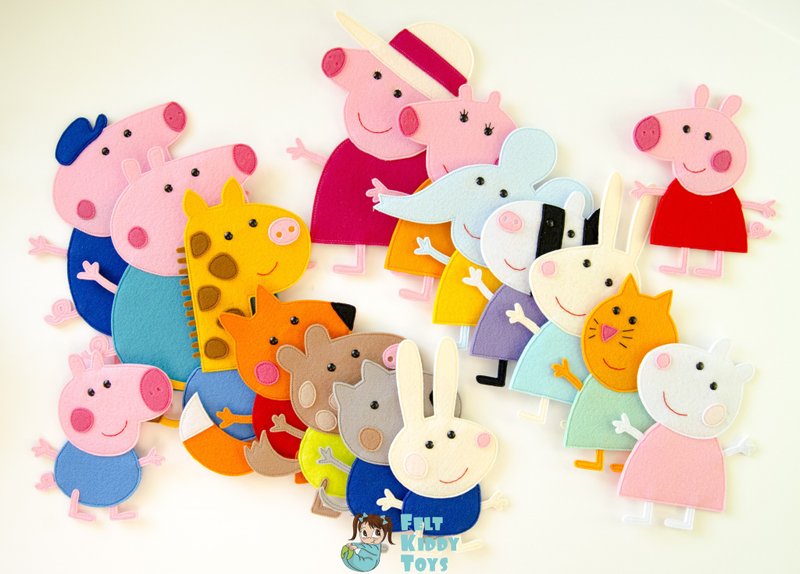 PDF pattern&Tutorial Peppa Pig family and friends from felt - 手工艺教程/工具书 - 其他材质 