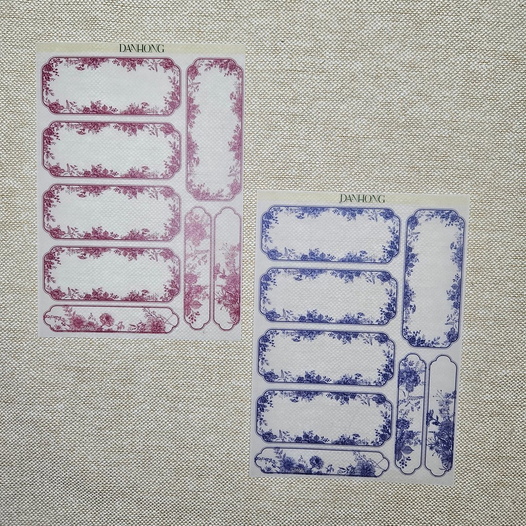 花草图案标签贴纸 - 贴纸 - 纸 
