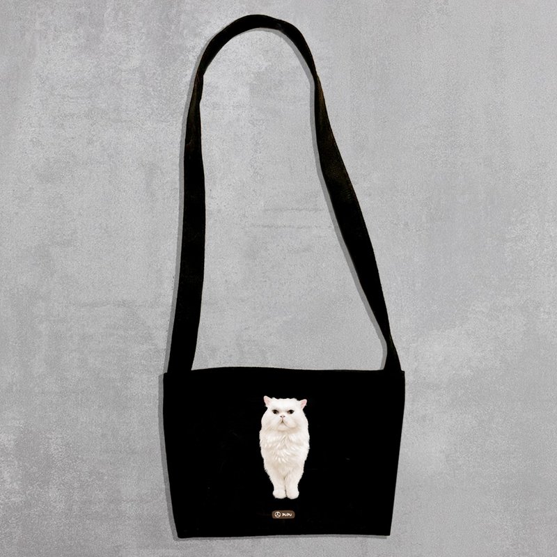 猫咪系列(杯套)-请选择正确规格-台湾制棉麻布-文创柴犬-环保 - 手提包/手提袋 - 棉．麻 白色