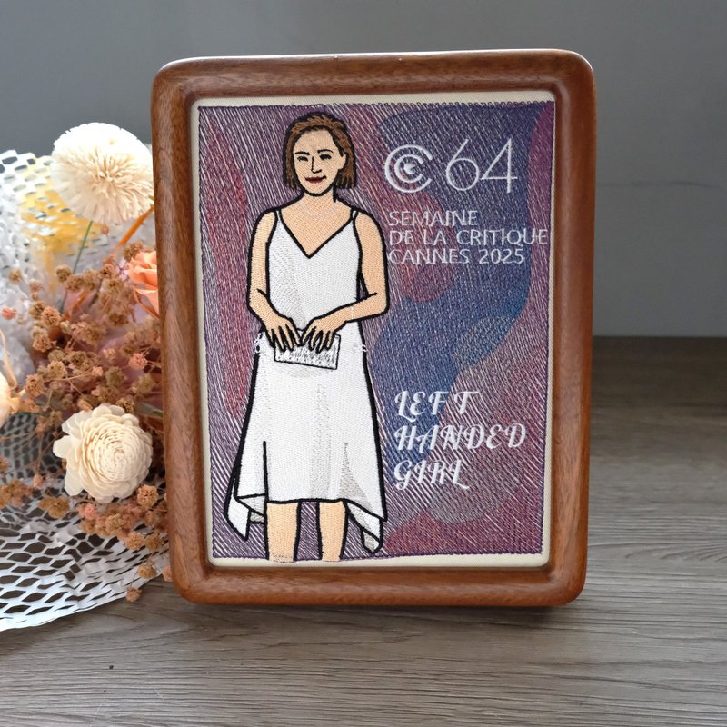 【似颜绘刺绣相框8寸】－单人物 - 订制画像 - 绣线 