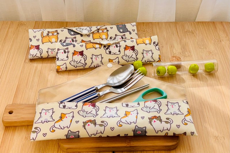 防水餐具袋 餐具袋 环保餐具袋 儿童餐具袋 上学餐具 防水袋 笔袋 - 餐刀/叉/匙组合 - 防水材质 黄色