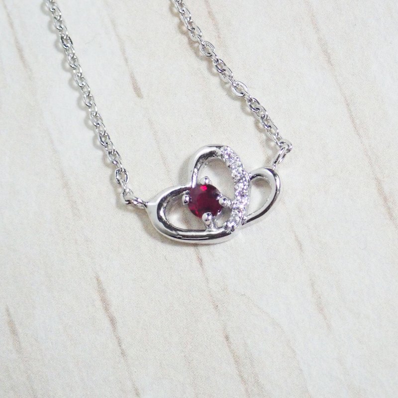 【比法一生】天然宝石系列-红宝石—永恒真爱  纯银925手作饰品 - 项链 - 银 银色