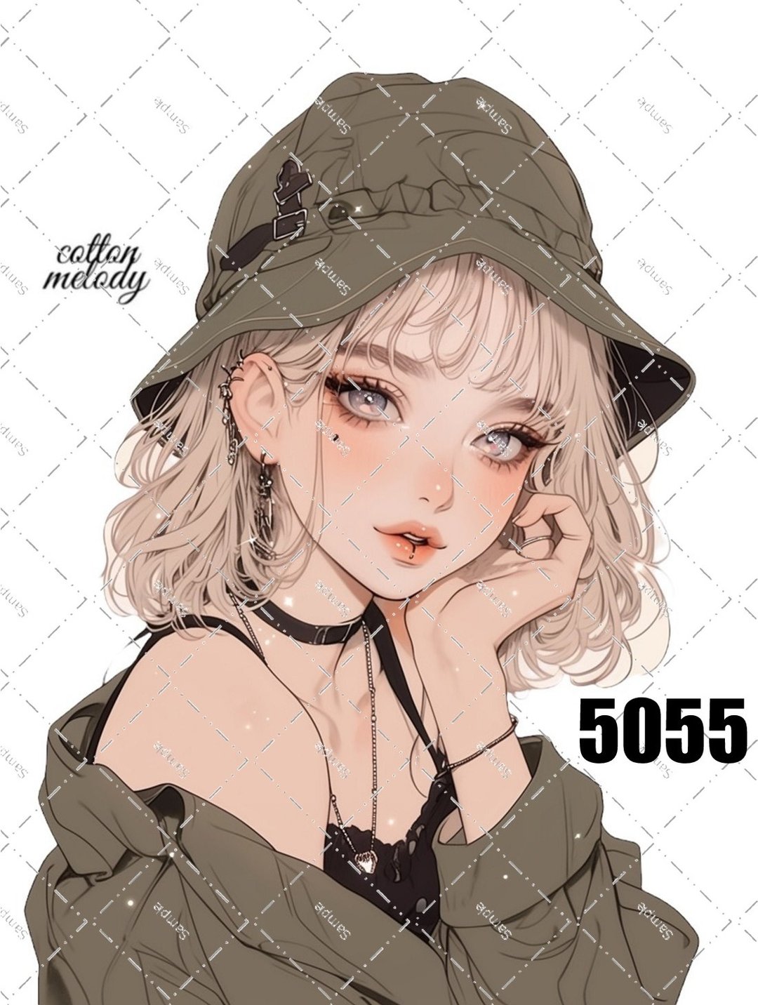 original sticker no.5055 人物贴纸 原创贴纸 原创人物贴纸 装饰贴纸 cotton melody - 贴纸 - 纸 